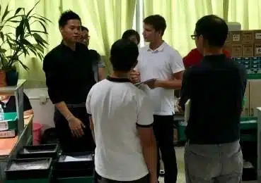 me, in discussion with Chinese jewelry producers